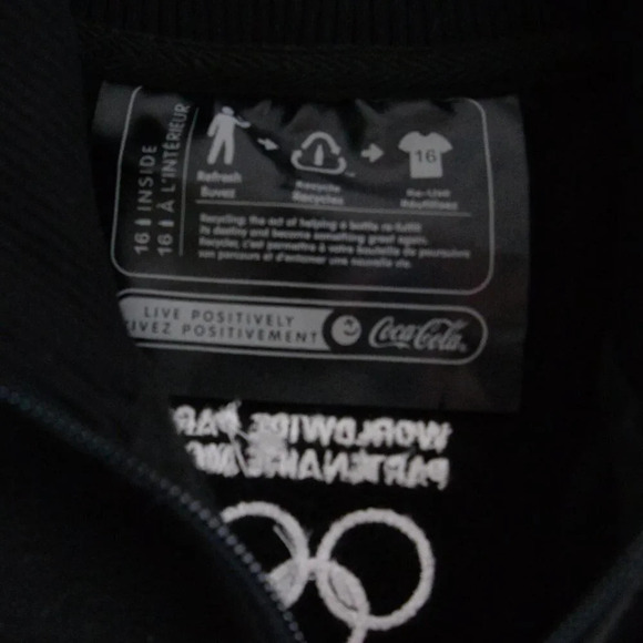 Coke Zero Black Zip Up Sweater Vancouver Olympics  2010 Size Medium - Picture 5 of 14